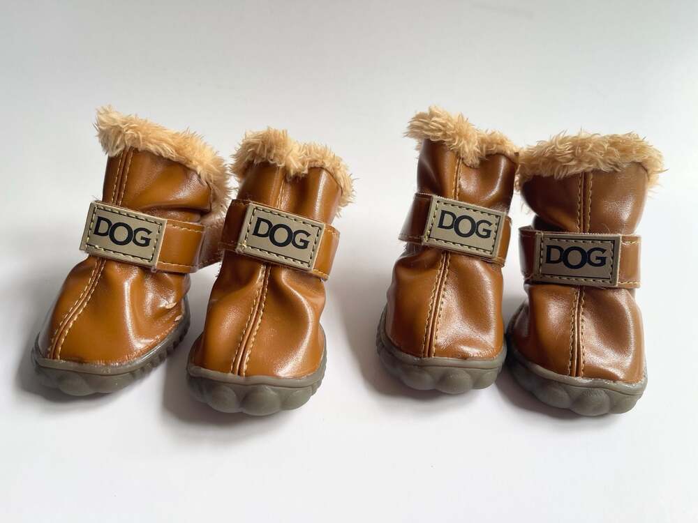 DOG Winter Dog Boots 4pcs/set Anti-Slip Warm Paw Protectors